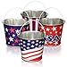 Lot Of 12 Assorted Patriotic Theme Mini Metal Bucket Party Favors