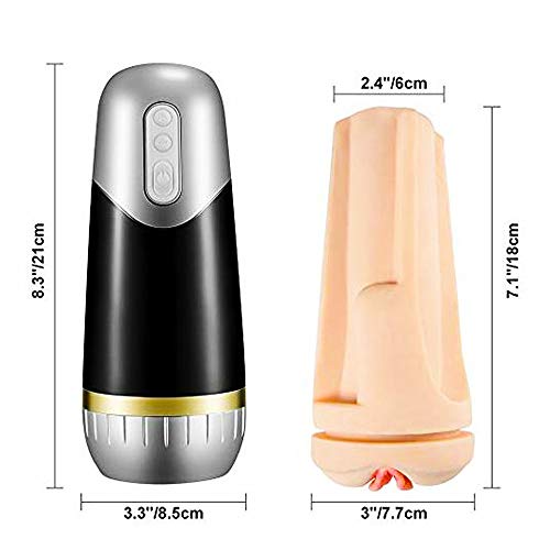 Sexspielzeug Männer Masturbieren Mann Taschenmuschi Masturbator, Muschi Pussy Blowjob 3D Realistisch Vagina Silikon Masturbatoren mit 7 Vibrationsmodi, Automatischer 608 G