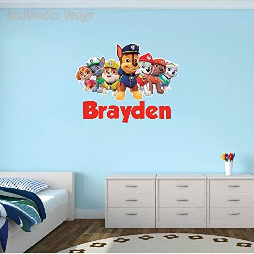 Paw Patrol Custom Name Series Paw Patrol Wall Decal Paw Patrol Stickers