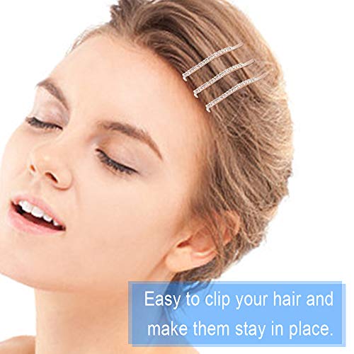 24 Pcs Rhinestone Bobby Pin Metal Hair Clips Clear Crystal Hair Pin Decorations for Lady Women Girls - Thumbnail 6