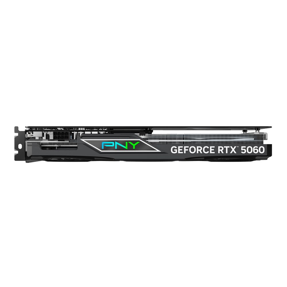 PNY NVIDIA GeForce RTX? 5060 8GB ARGB Overclocked Triple Fan Graphics Card (DLSS 4, PCIe 5.0, HDMI/DP 2.1, 2-Slot, Epic-X? RGB Lighting)