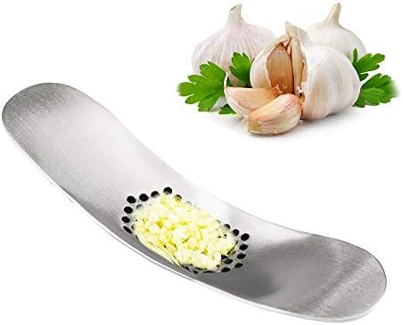 Garlic Rocker 304 Stainless Steel Garlic Press Grinding Slicer Mincer Metal Multi Ginger Crusher Chopper Cutter Kitchen Accessories with Garlic peeler