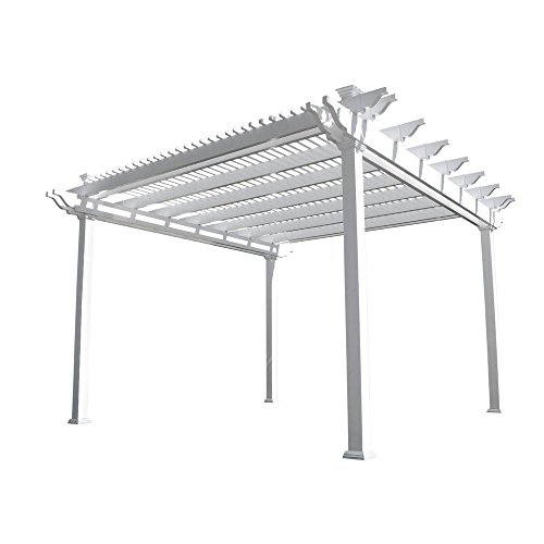 Weatherables Largo 12 ft. x 12 ft. White Double Beam Vinyl Pergola