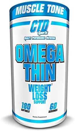CTD Sports Omegathin 180 Softgels, Best Selling Most Effective Stimulant Free Weight Loss Support Pills For Women and Men