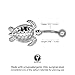 Pierce2GO Sea Turtle Belly Button Ring - 14G Surgical Steel turtle Belly Button Ring - Belly Button Rings Piercing for Women – 7/16”