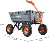 VEVOR Poly Garden Dump Cart 1500 lbs Capacity, 13" Tires, Steel Frame view 10