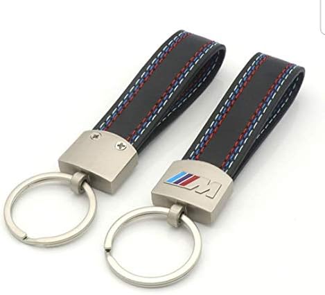 ELPCraft PU Leather Car Logo Keychain Compatible For Key Fob/Key Accessories With Car Emblem Gift for Man and Women (M)