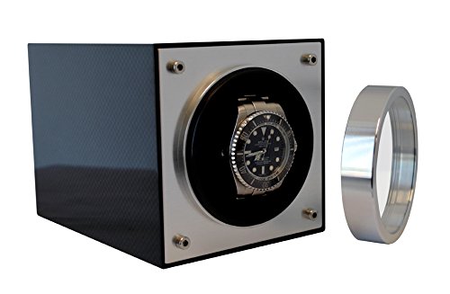 Pangaea S700 Single Automatic Metal Watch Winder Carbon Fiber (Battery Operated or AC Powered)