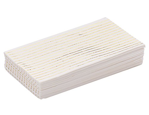Sugar & Cloth SC20NKWGS32 32 Piece Rectangle Napkin, White/Gold