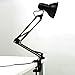 Architect Table Lamp, Swing Arm Desk Lamps Heavy Base with Extra C-clamp Mount, Metal Swing-Arm Task lamp for Studio/Office Bedroom Study, Black