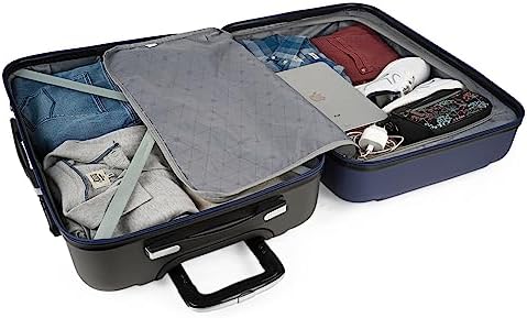 - Valise Grande Taille 23Kg Rigide Spacieuse XL pour Soute Avion Ultra Résistante avec Cadenas à Combinaison Idéale pour Voyages Longs Et Moyens Séjours., Bleu Marine-Anthracite