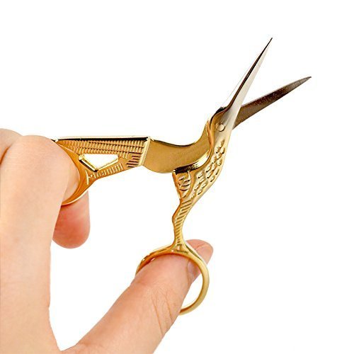 Eraimp 6 Pieces Sewing Seam Ripper Kit - Stork Scissors Gold Small Sharp Tip with 4 x Thread Seam Remover Stitch Unpicker Thread Cutter Tool & Trimming Scissor for Sewing Art Work,Threading,Needlework - Thumbnail 2