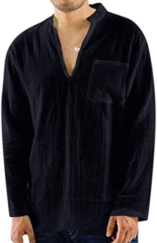 Cotton-Linen Men’s Tunic Tops Chest Pocket Splice Short Sleeve Sweatshirt Adults Tee Sale Tee T-Shirt Skin-Friendly Shirt Blouses Tank Top