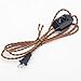 SKIVTGLAMP 5.9' Braided Wire with Dimmer Weave Rope for DIY Retro Style Replacement Open Wires Dimmable Switch Plug-in Cord（Brown）