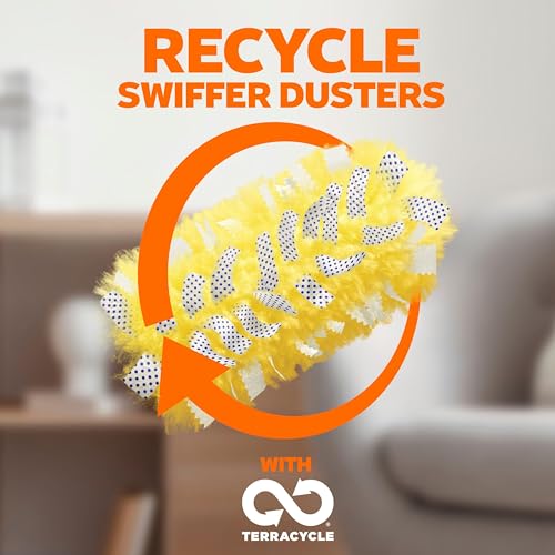 SWIFFER DUSTER HEAVY DUTY DUSTING KIT, CLEANING SUPPLIES, 3 FT EXTENDED HANDLE, 1 DUSTER, 12 REFILLS