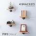PIPE DECOR Industrial Pipe Shelf Brackets, 6 Inch, 4 Pack – Wall Mounted Double Flange Floating Shelf Hardware, Rustic Vintage-Style Shelving Support Set