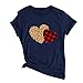 Lutos Short Sleeve Valentine’s Day Graphic Shirts for Women Buffalo Plaid Heart Print Holiday T Shirts Topsthumb 2