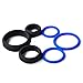 cob Silicone Cock Ring Set Erection Enhancing Penis Ring (3 Blue + 3 Black)