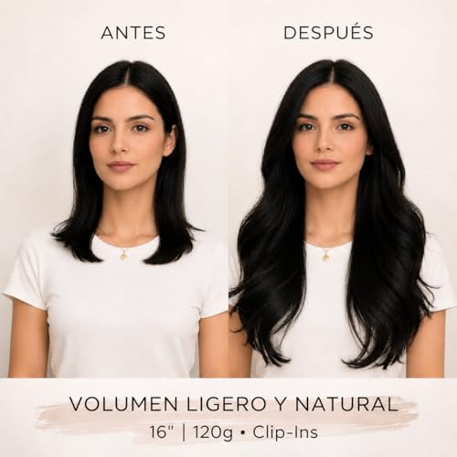16 Inch Clip in Hair Extensions Real Human Hair, 120g 7 Pcs Double Weft Silky Straight Hair Extensions, Natural Thick Hair for Women, Salon Quality Long Lasting (#1 Jet Black, 16 inch-120g)