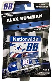 NASCAR Authentics Alex Bowman #88 Diecast Car 1/64 Scale - 2018 Wave 10 - with Die Cut Magnet - Collectible