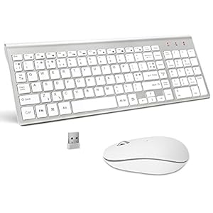 Wireless-Keyboard-and-Mouse-Full-Size-Keyboard-Mouse-Set-Compact-UK-Layout-24Ghz-USB-Receiver-for-PC-Laptop-Tablet-Windows-Mac-Silver-White Wireless Keyboard and Mouse, Full Size Keyboard Mouse Set Compact UK Layout 2.4Ghz USB Receiver for PC Laptop Tablet…