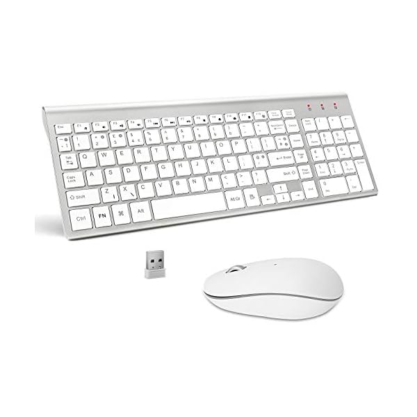 Wireless-Keyboard-and-Mouse-Full-Size-Keyboard-Mouse-Set-Compact-UK-Layout-24Ghz-USB-Receiver-for-PC-Laptop-Tablet-Windows-Mac-Silver-White Wireless Keyboard and Mouse, Full Size Keyboard Mouse Set Compact UK Layout 2.4Ghz USB Receiver for PC Laptop Tablet…