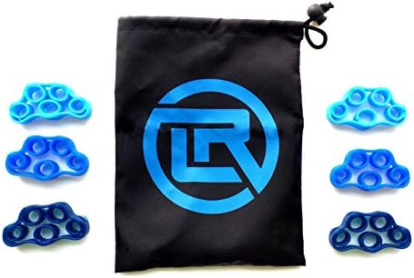Reversible Finger Stretcher/Forearm &amp; Hand Grip Strengthener - ResistanceLabs - 6 PIECE SET - Great for improving rock climbing grip and relieving hand pain