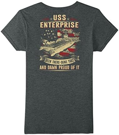Womens USS Enterprise (CVN-65) T-shirt XL Dark Heather
