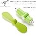 VIMVIP iPhone 7 Mini Fan 180 Rotating 8 Pin Lightning Mobile Phone Fan Latest Pocket Size Cool Cooler Rotating Fan for iPhone 7/7 Plus / 6S / 6 Plus/SE / 5 (Green)