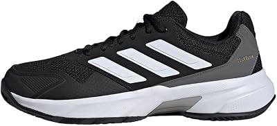 Ténis masculinos Courtjam Control 3 em terra batida, Core Black/Cloud White/Grey Four, 42 EU
