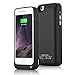 Battery Case, SQDeal 4200mah Rechargeable External Battery Portable Charging Case Protective Cover Juice Power Bank Charger for iPhone 5 5S 5C SE (Black)