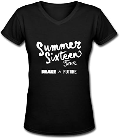 Hot Drake & Future Summer Sixteen Tour V Neck T Shirt For Women Black M