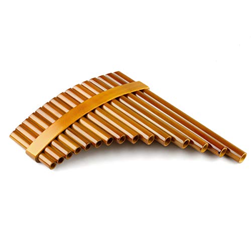 15 Pipes Brown Pan Flute G Key Chinese Traditional Musical Instrument Pan Pipes Woodwind Instrument (Left-Hand) - Thumbnail 2