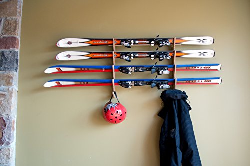 Grassracks Bamboo Ski Storage Rack for 3 or 4 Pairs of Skis Hallsteiner Quad - Thumbnail 5
