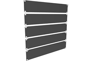 QiaoYoubang 5 Pack of 2U Blank Panel - Metal Server Rack Panel for 19in Server Rack Cabinet or Enclosure, Black (2UBP2PC)