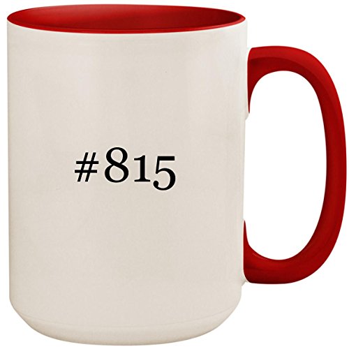 #815-15oz Ceramic Colored Inside and Handle Coffee Mug Cup, Red