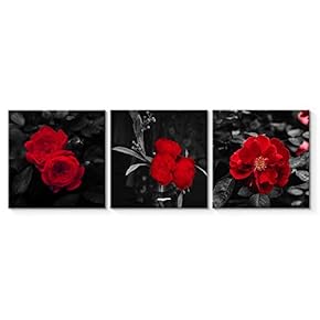 3 Piece Canvas Wall Art for Living Room Bedroom Home Artwork Flowers Paintings Ready to Hang - 12"x12"x3 Panels