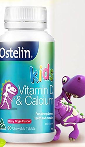 Apple and Tea @Ostelin Vitamin D and Calcium Kids Chewable 90 Tablets Berry Tringle Flavor