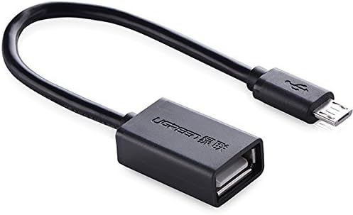 Ugreen 6 Inch Black Micro Male to Female USB 2.0 OTG Cable