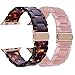 V-MORO 2 Pack Resin Bands Compatible with Apple Watch Band 41/40mm Series 7/8 Lightweighe Fashion Resin Strap Replacement Compatible for iWatch 38mm 40mm 41mm Series SE/6/5/4/3/2/1 Tortoise+Pink