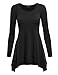 Made by Johnny MBJ Womens Long Sleeve Double Layer Tunic Top XL Black