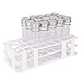 15 Pack Test Tubes with Rack - Buytra 40ml Clear Plastic Test Tube Gumball Candy Tube with Caps 25x140mm - 24 Holes Detachable Test Tube Rack Holder for 25mm Tubes