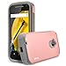 Moto E 2nd Gen Case, RANZ Grey with Rose Gold Hard Impact Dual Layer Shockproof Bumper Case For Motorola Moto E 2nd Generation 3G/4G LTE (2015 Released)
