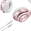 Bluetooth-Headphones-WirelessTuinyo-Over-Ear-Stereo-Wireless-Headset-35H-Playtime-with-deep-bass-Soft-Memory-Protein-Earmuffs-Built-in-Mic-Wired-Mode-PCCell-PhonesTV-Rose-Gold TUINYO Bluetooth Headphones Wireless, Over Ear Stereo Wireless Headset 40H Playtime with deep bass, Soft Memory-Protein…