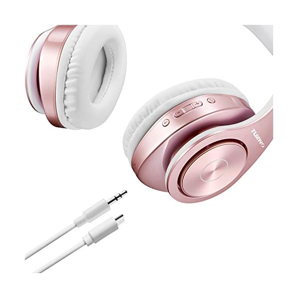 Bluetooth-Headphones-WirelessTuinyo-Over-Ear-Stereo-Wireless-Headset-35H-Playtime-with-deep-bass-Soft-Memory-Protein-Earmuffs-Built-in-Mic-Wired-Mode-PCCell-PhonesTV-Rose-Gold TUINYO Bluetooth Headphones Wireless, Over Ear Stereo Wireless Headset 40H Playtime with deep bass, Soft Memory-Protein…