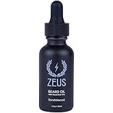 ZEUS Natural Beard Oil for Men, Premium Grooming Oil to Soften, Hydrate, Condition & Control Frizz in Beard and Mustache (Made in USA) Sandalwood