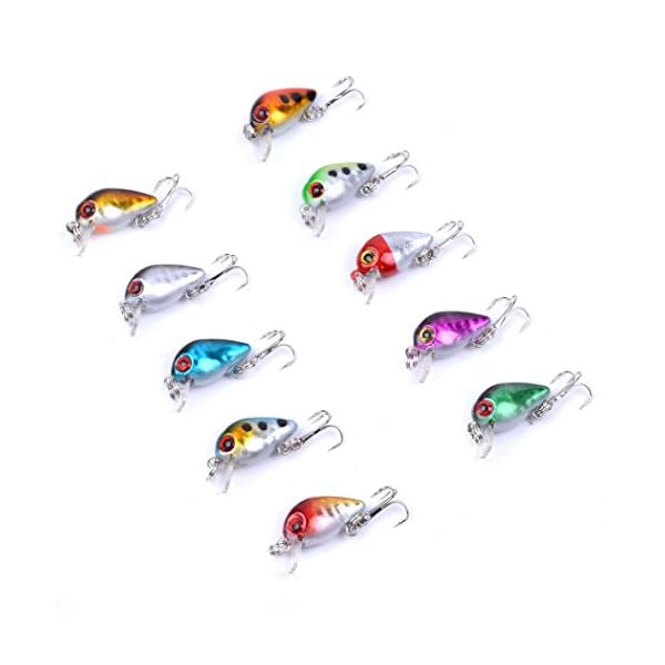 Aorace-10pcslot-Mini-Fishing-Lures-10-Colors-Fishing-Bait-26cm16g-Fishing-Tackle-10-High-Carbon-Steel-Treble-Hook