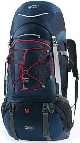 TERRA PEAK Hiking Backpack, 65L+20L Daypack with Waterproof Rain Cover for Outdoor Camping Travel Internal Frame Backpacks