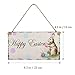Easter Happy Easter Plaque Wooden Rabbit Hanging Plaque Festival Wall Door Decorative Sign Hanger Home Decoration Photo Props Favors 8 4.25inch