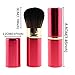 Sinide Retractable Makeup Brushes Professional Kabuki Brush Set, Cosmetic Beauty Tool Foudation Blush Brush for Mineral Powder, Contouring, Cream or Liquid (Red)